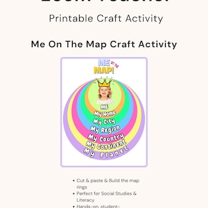 Attività "Io sulla mappa" / Foglio di lavoro di geografia per bambini (PDF modificabile)