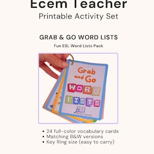 Elenchi di parole da prendere e portare con sé – Pacchetto a colori + bianco e nero (48 pagine in totale)