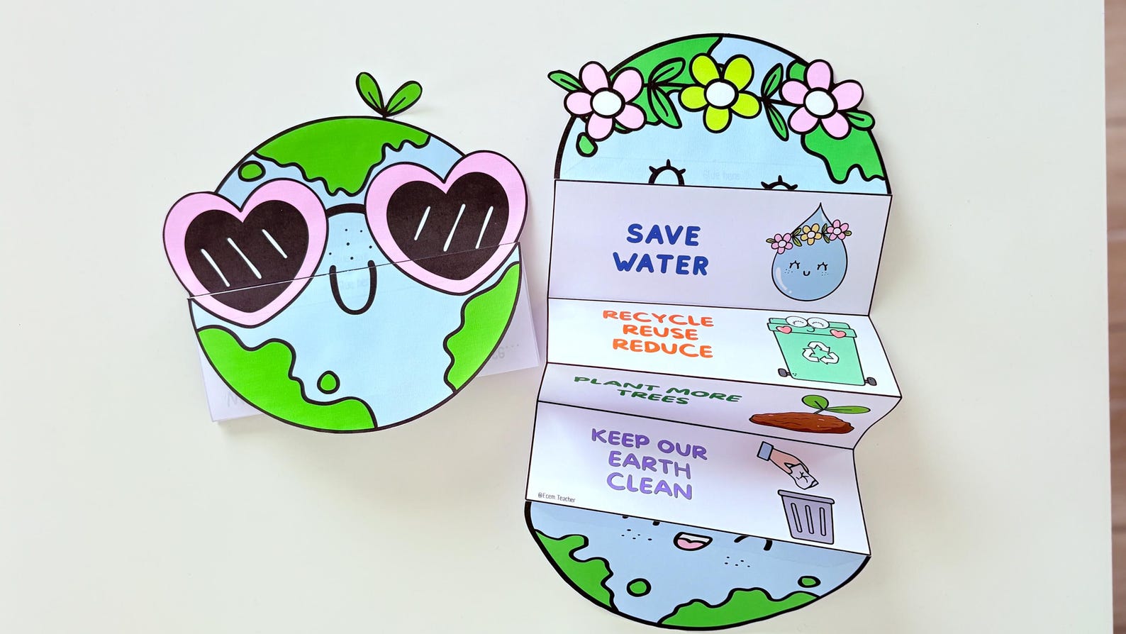 Earth Day Foldable Craft Activity – Save Water, Recycle, Help Nature ...