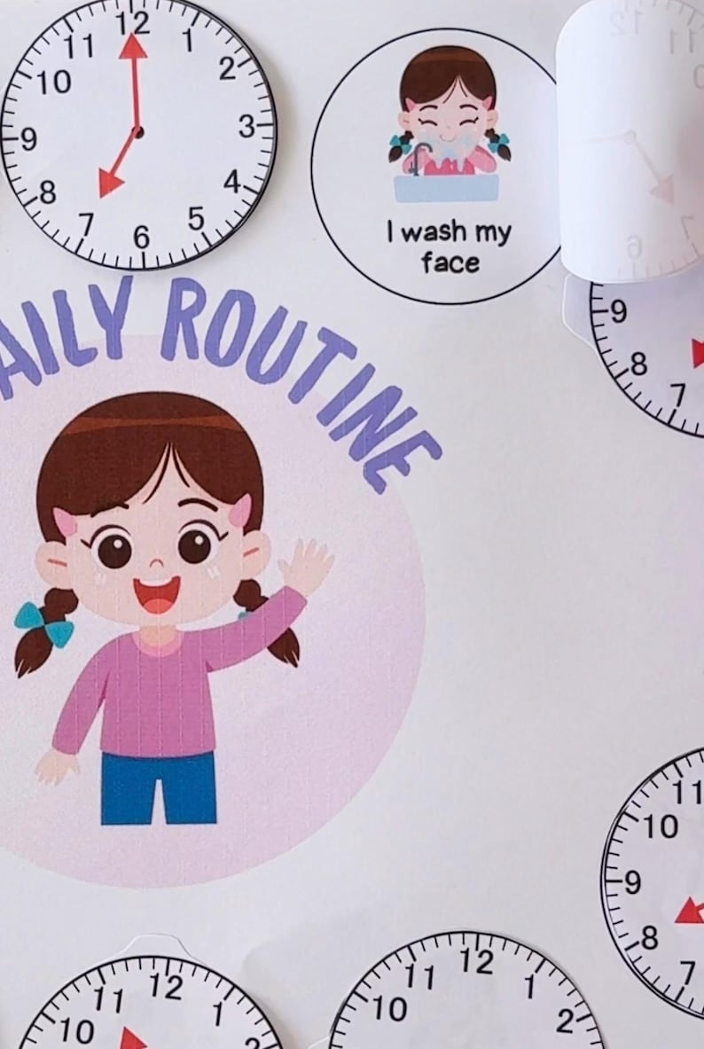 Daily Routine ESL Activity – Time Telling, Cut & Paste (PDF Printable ...