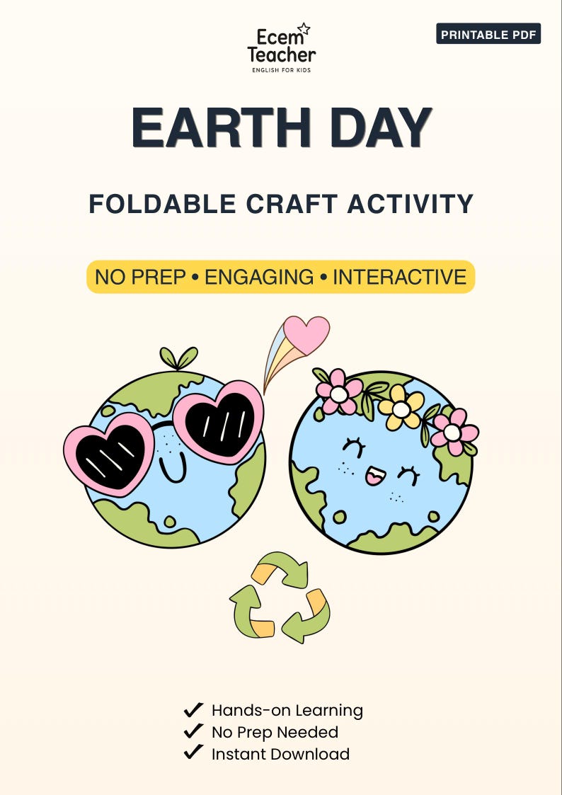 Earth Day Foldable Craft Activity – Save Water, Recycle, Help Nature ...