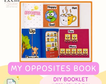 Opposites miniboek | Kleur en zwart-wit, ESL/EFL (pdf-patroon)