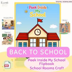 Peek Inside My School Flipbook | School Rooms Craft | Back to School Printable