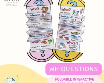 Activité d'anglais langue seconde interactive pour accordéon Wh Questions