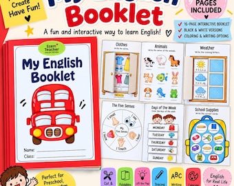 My English Booklet Printable | ESL Activities for Kids | Preschool & Kindergarten English
