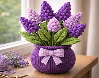 Patrón de ramo de lavanda a crochet: decoración floral fácil de hacer (descarga en PDF)