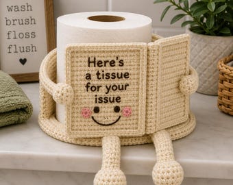 Crochet Tissue Holder Pattern: Book Shaped Toilet Paper Cover (PDF Download)