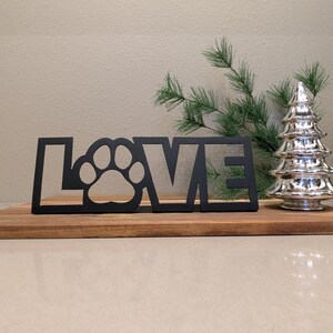 Love Paw Steel Sign (w/ Bend): Pet Lover Decor