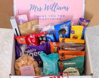 Thoughtful Snack Hamper Gift with Tea Coffee Biscuits Chocolate Personalised Stylus Pen