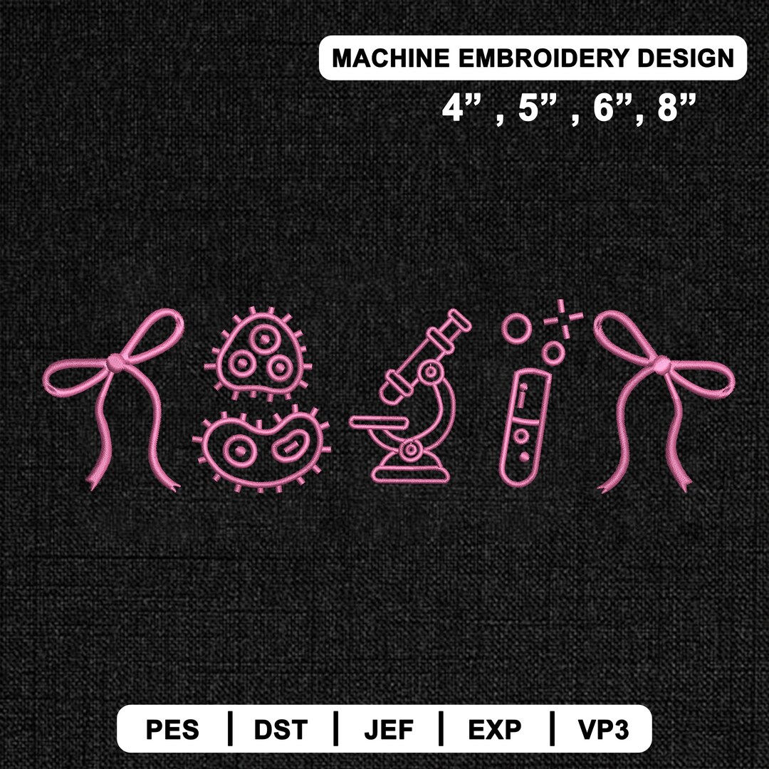 Embroidered Lab Pattern Coquette Lab Week Machine Embroidery Design, Bow Lab Technician Pattern ...