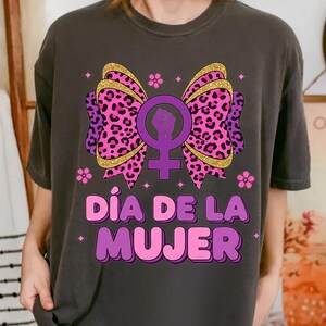 Día de la Mujer Png, 8 de Marzo, International Women’s Day Png, Feminist Bow Png, Girl Power Png, Coquette Pink Leopard Bow, Latina Gift image 5