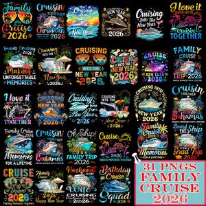31 Family Cruise 2026 PNG Bundle | Cruise Trip PNG, New Year Cruise 2026, Matching Cruise Shirts, Family Vacation Clipart, Cruise Squad PNG