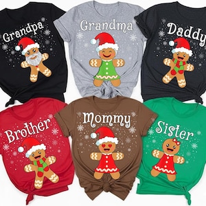 Family Matching Gingerbread Christmas Shirts PNG bundle, Funny Christmas Shirts For Family, Matching Holiday Shirts PNG, Daddy, Mommy