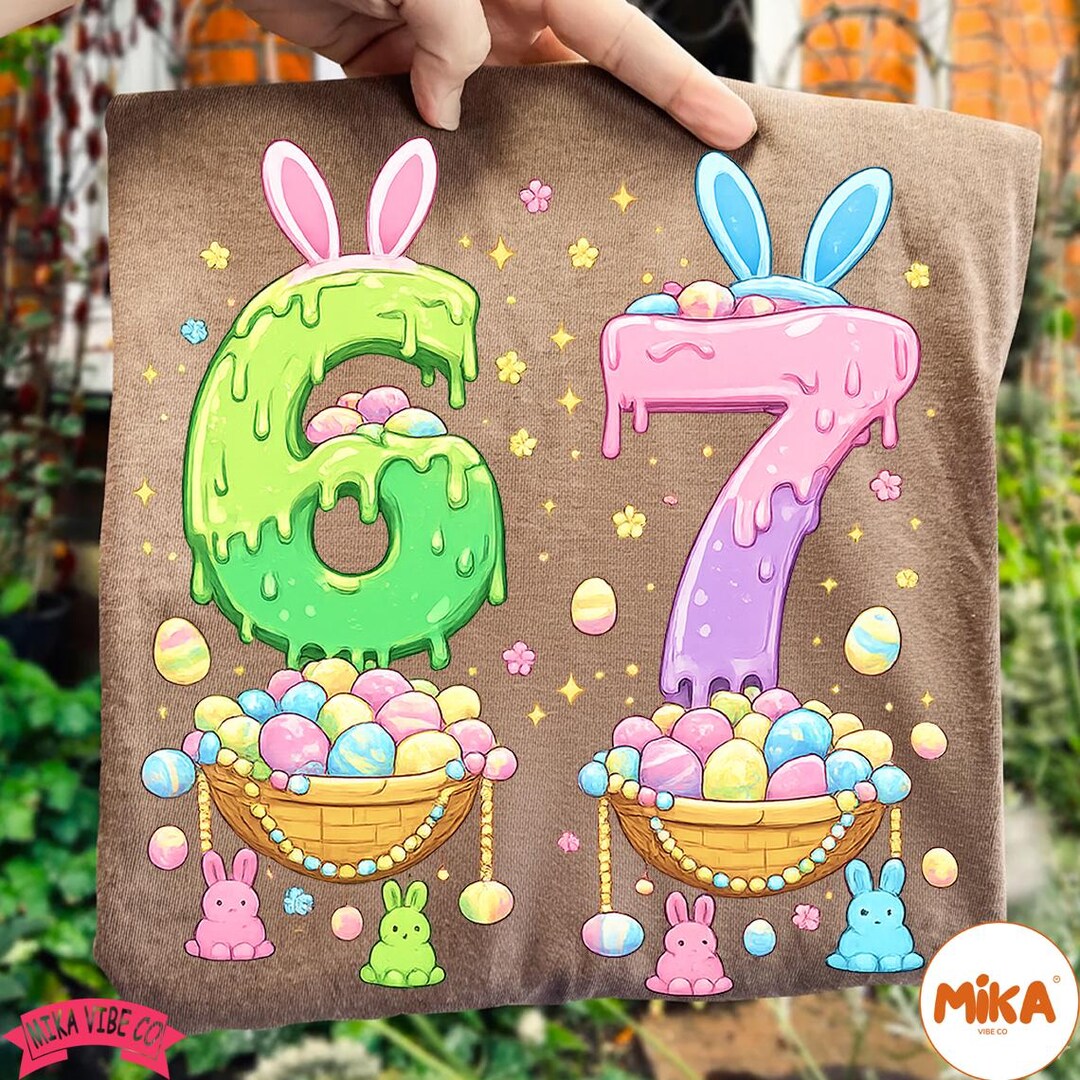 Happy Easter Day 67 Bunny PNG, Six Seven Kids Easter Clipart, Cute ...