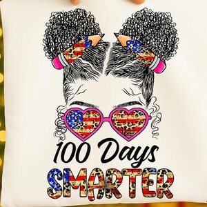 35 Afro Girl 100 Days of School PNG Bundle, 100 Days Smarter PNG, Black Girl School Clipart, Colorful Teacher PNG, Kids School Shirt Designs image 6
