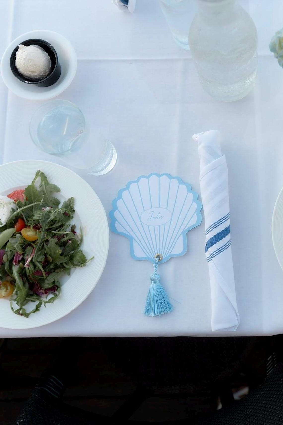 Seashell Menu Card With Tassel: Coastal Wedding Place Card - Etsy