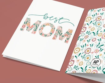 Best Mom Mothers Day Card Gift Floral Mothers Day Card All Occassion Card for Mom Daisies Mother's Day Card Encouraging Mom Card