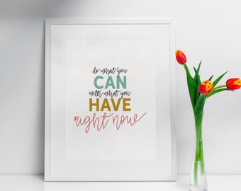 Do What You Can Mission Style Art Hand Lettered Motivational Wall Art Encouraging Signs Motivational Quotes Inspirational Wall Art Print