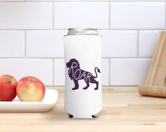 UNA Roar Lions Slim Can Cooler UNA Lions Can Cozy for College Student University of North Alabama Game Day Spritzer Can Coozie