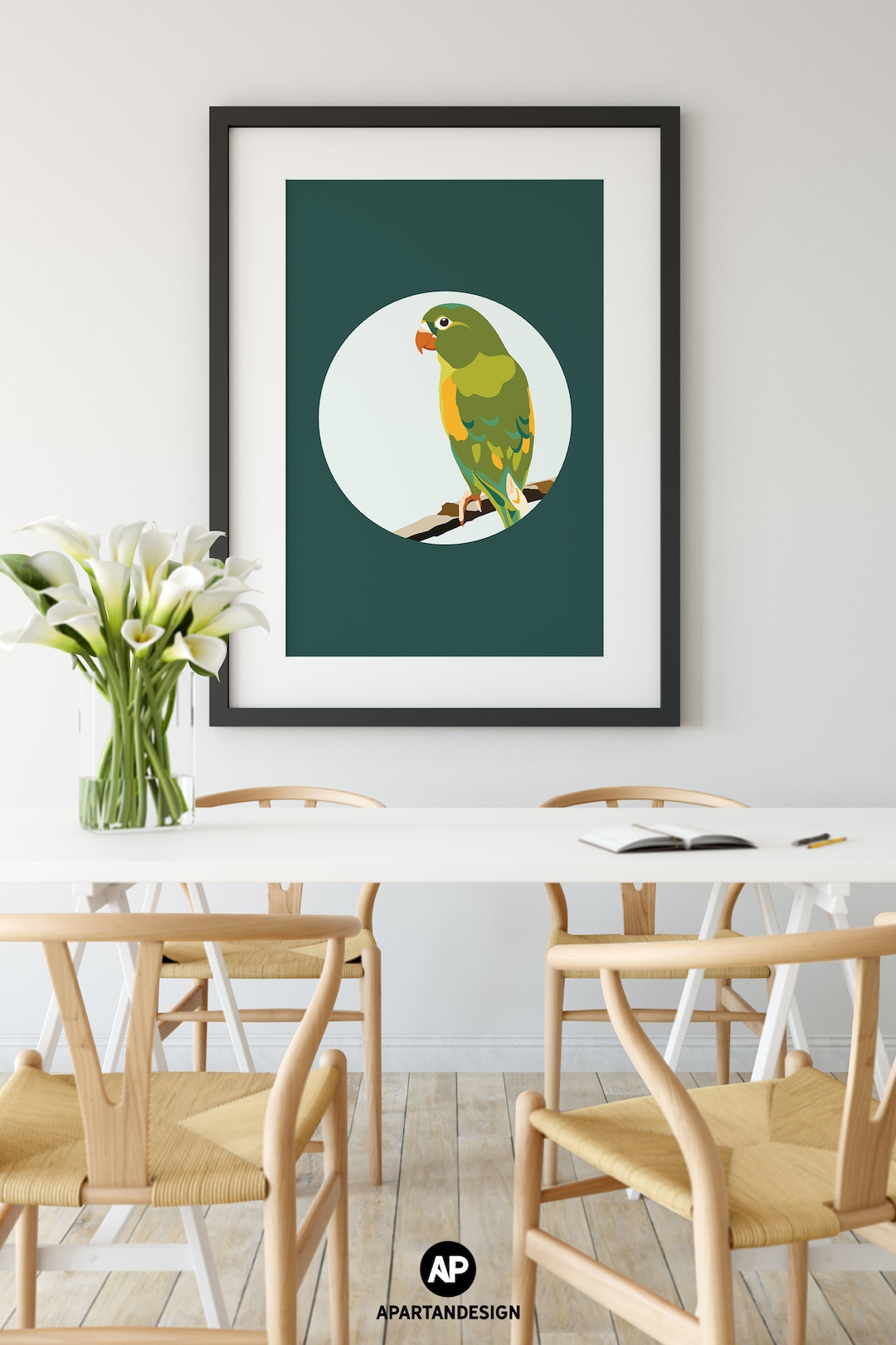 Love Bird Bright Downloadable Bird Art Love Bird Wall Art Etsy