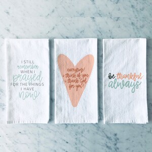 Thank God For You Tea Towel Mother's Day Gift Christian Gift Idea Phillipians 1:3 Encouraging Bible Verse Towel Gift for Mom Kitchen Towel image 3