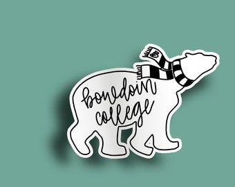 Go U Bears Bowdoin College Laptop Sticker College Student Gift Idea Sticker Graduation Gift Collegiate Stickers