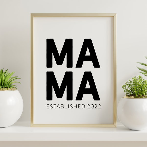 Mama Downloadable Printable Wall Art Mothers Day Gift Instant Download Motherhood Established Date Personalized Gift Adoption Gift