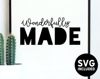 Fearfully and Wonderfully Made Bible Verse SVG Gift Psalm 139 Sign I am Fearfully and Wonderfully Made Printable