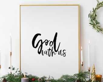 Emmanuel God With Us Christmas Scripture SVG Holiday Cut File Christmas Wall Art Christmas Sign SVG Christian Wall Art Holiday Cut File