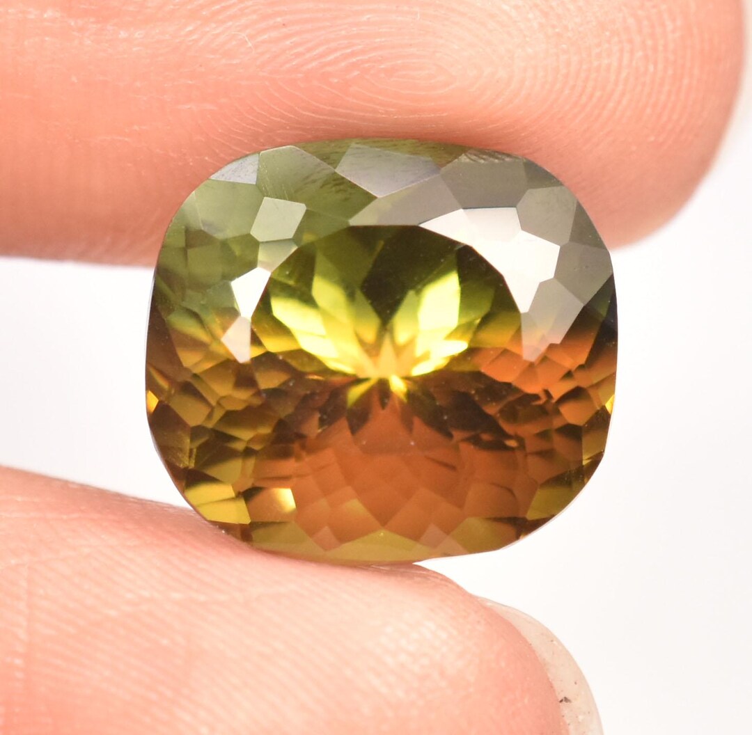 Natural Bi-color Sapphire 8.70 Ct Cushion Cut Loose Gemstone Rare Multi ...
