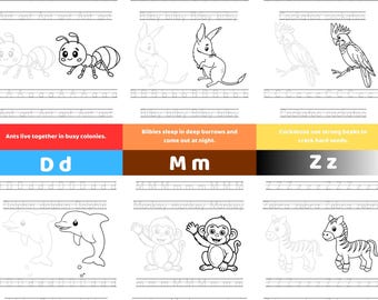 Alphabet Tracing Worksheets A–Z | Printable Activity Pack for Kids | Preschool & Kindergarten Learning Printables