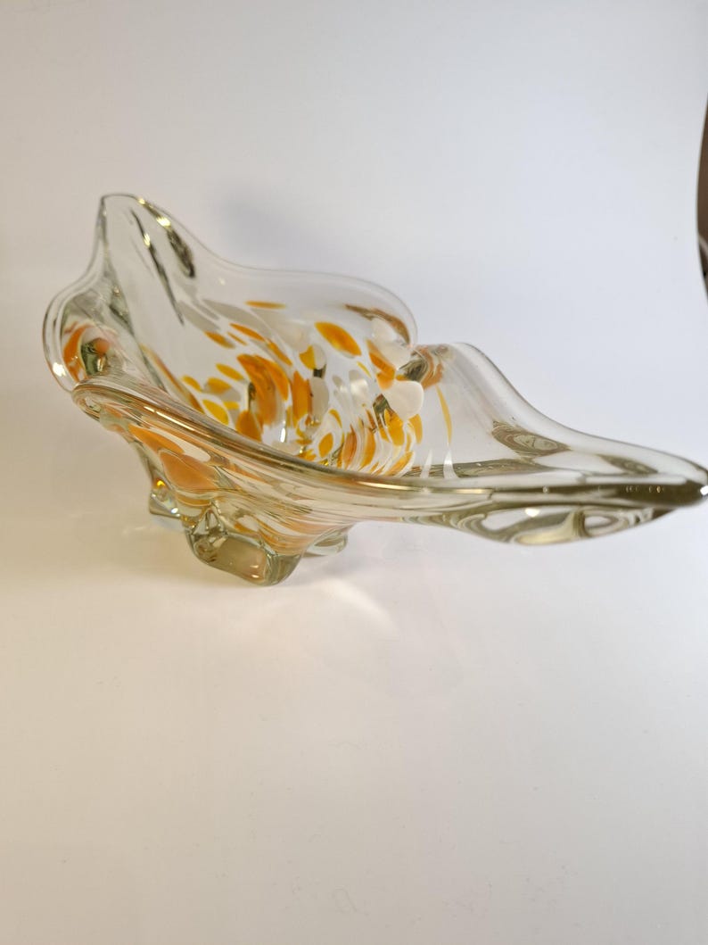 Large Yugoslav Art Glass Bowl – Murano Style Sculptural Centerpiece ...