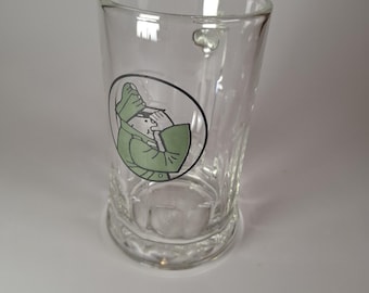 Vintage SOHM Beer Mug: Czech Pressed Glass, Retro Pub Barware (0.3L)