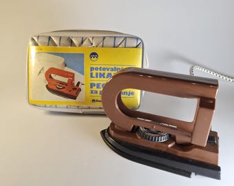 Plancha de viaje Metalrad PL-02 vintage – Plancha portátil retro de los años 70 con estuche.