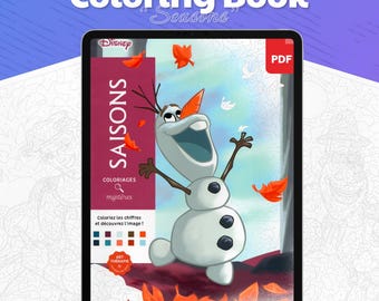 Geheimnisvolle Färbung Jahreszeiten, Digital, 100+ Malseiten nach Zahlen, Ausmalen, Disney Malbuch, PDF Malbuch