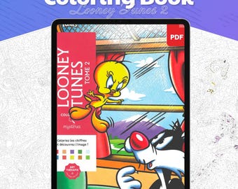 Mystery Coloring Looney Tunes Tome 2, Digital, 100+ Pages by numbers, Mystery Coloring, Disney Coloring Book, PDF Coloring Book
