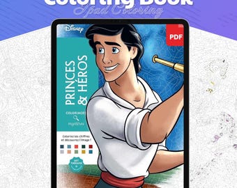 Ausmalen Prinzen und Helden, Digital, 100+ Seiten nach Zahlen, Ausmalen, Ausmalen, Disney Malbuch, PDF Malbuch, Ipad Ausmalen
