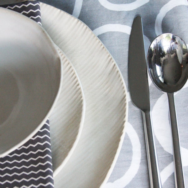 Dinner Napkins - Grey Waves - Set of 4