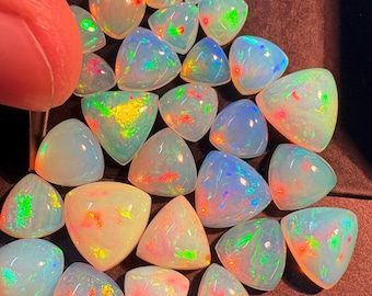 AAA Ethiopian Welo Opal Cabochon: Trillion Fire Opal  white base  Gemstone