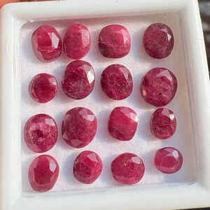 Natural Red Ruby Gemstone | Untreated Faceted Ruby 6x4mm–8x6mm | Genuine Loose Ruby for Jewelry Making | Custom Sizes Available Pieces box