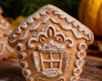 House Christmas Gingerbread: Cookie Mold Wooden, Baking Gifts