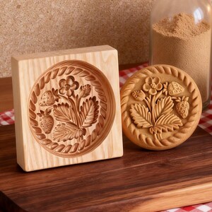 Set 3 Stampini Per Biscotti In Metallo Con Manico In Legno - Timbi Decorativi Per Pasta Frolla