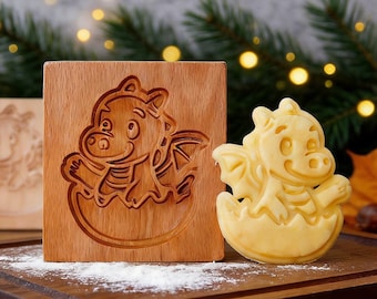 Molde de madera para galletas para niños: regalo navideño para hornear galletas, prensa de madera para galletas