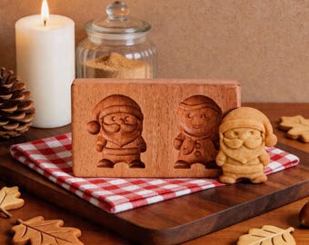 Christmas Theme Cookie Mold: Santa Shaped Biscuit Stamp, Multi-Cavity Cookie Baking Tool