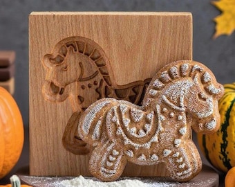Wooden Cookie Cutter: Horse Cookie Mold, Gingerbread Stamping