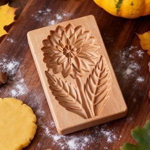 Wooden Cookie Mold: Daisy Cookie Cutter, Holiday Baking Tool