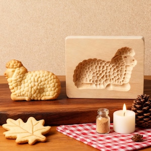 Sheep Baking Mold: Cookie Cutter Wood, Gifts for Bakers