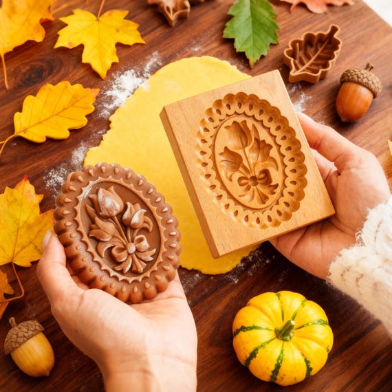Tulip Cookie Mold: Gingerbread Wooden Flower, Cookie Stamp
