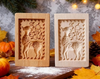 Molde de madera para galletas con forma de ciervo Sika