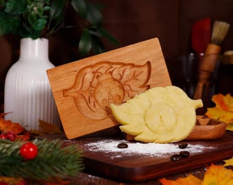 Molde para galletas con forma de hoja: Herramienta para hornear galletas con forma de mariquita de siete estrellas
